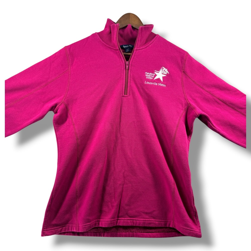 Sport-Tek Womens Magenta Medical Reserve Corps 1/4 Zip Pullover Sweatshirt L